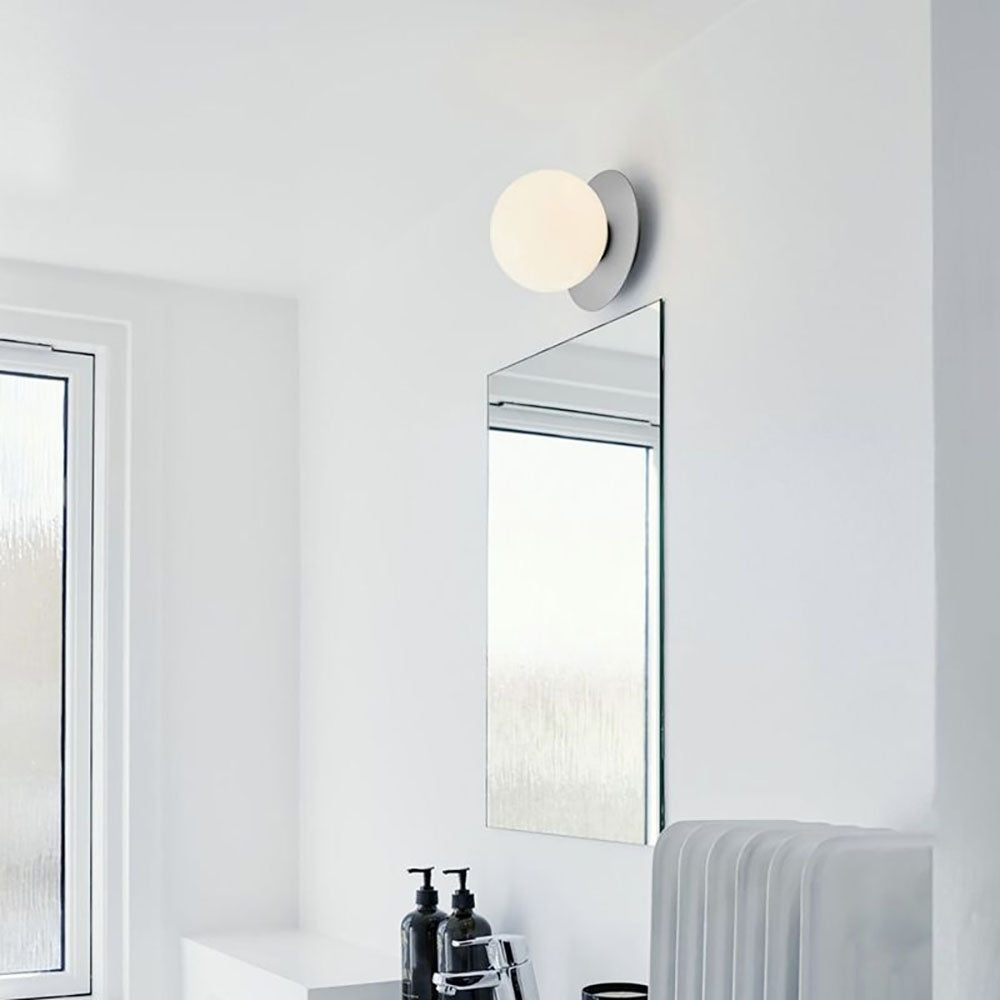 Melo Applique Murale Globe Moderne Design LED Métal Verre Noir/Or Salle de Bain