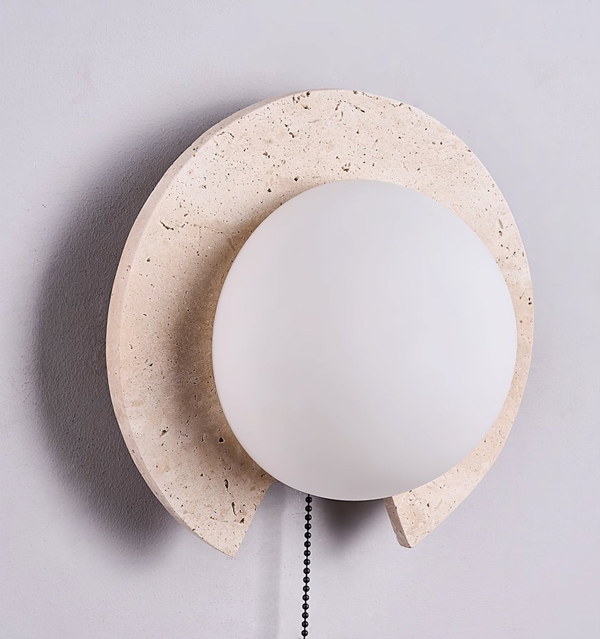 Zamaryra Demi-Circulaire Travertin Luminaire Mural