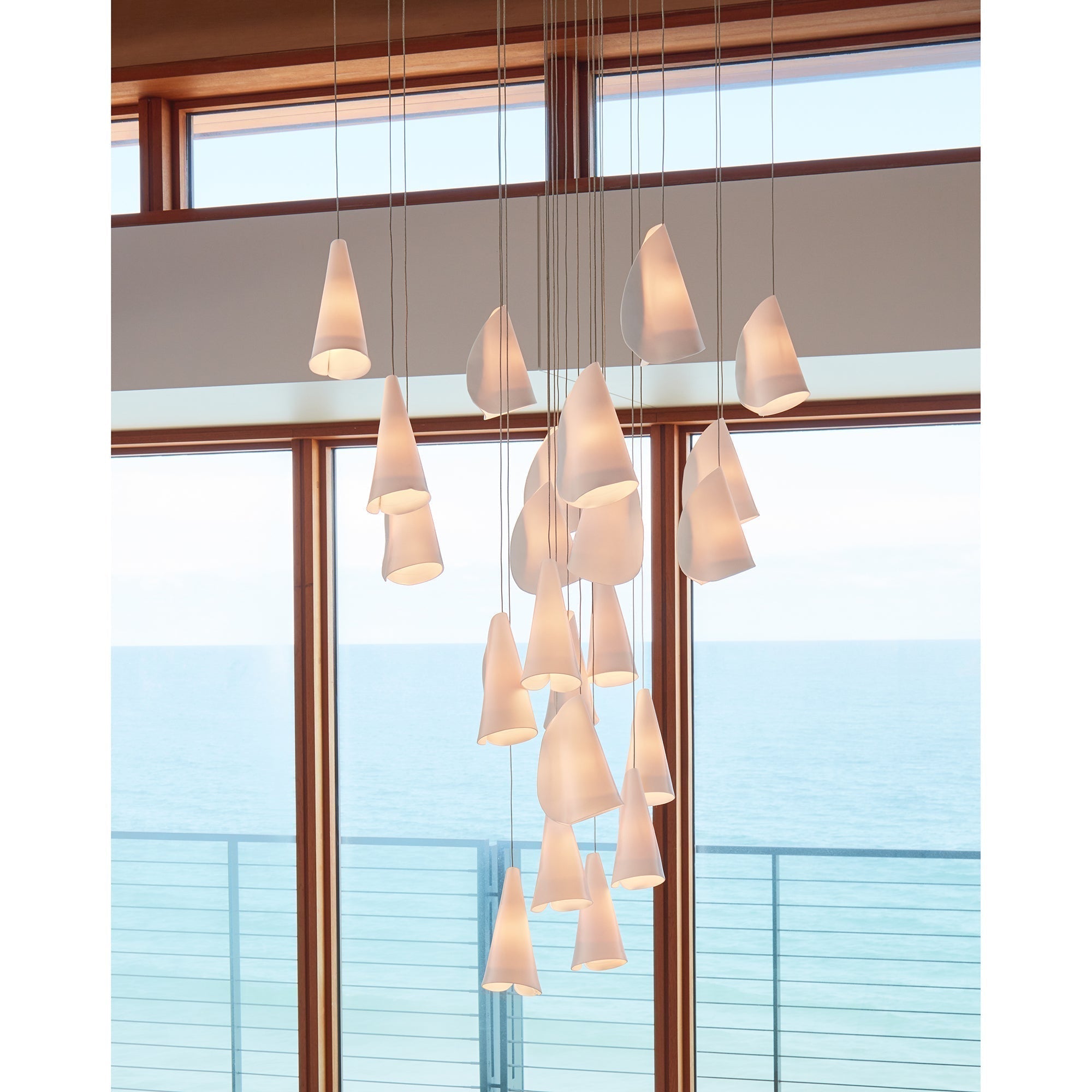 Olshaion Lampe Suspendue Géométrique en Céramique