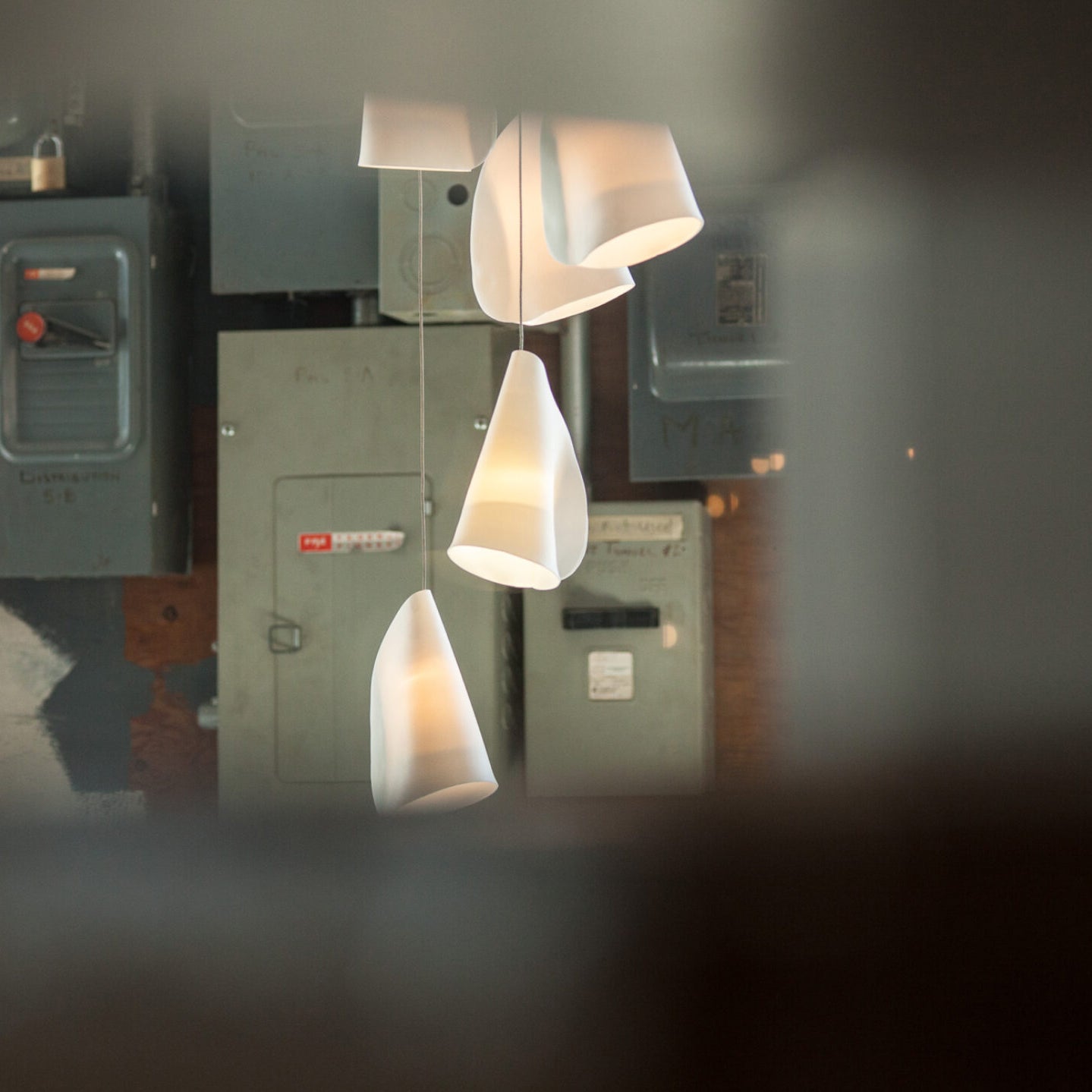 Olshaion Lampe Suspendue Géométrique en Céramique