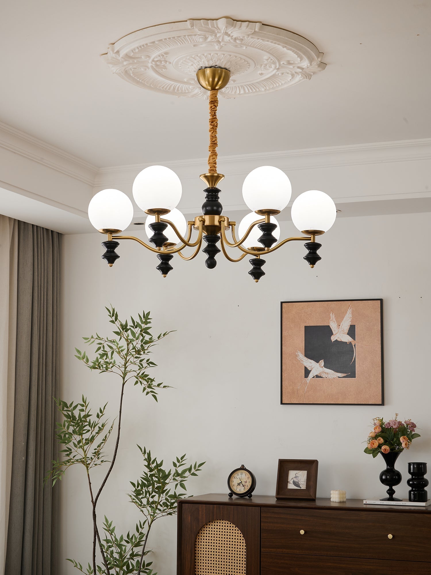 Ordore Lustre en Bois Vintage Traditionnel