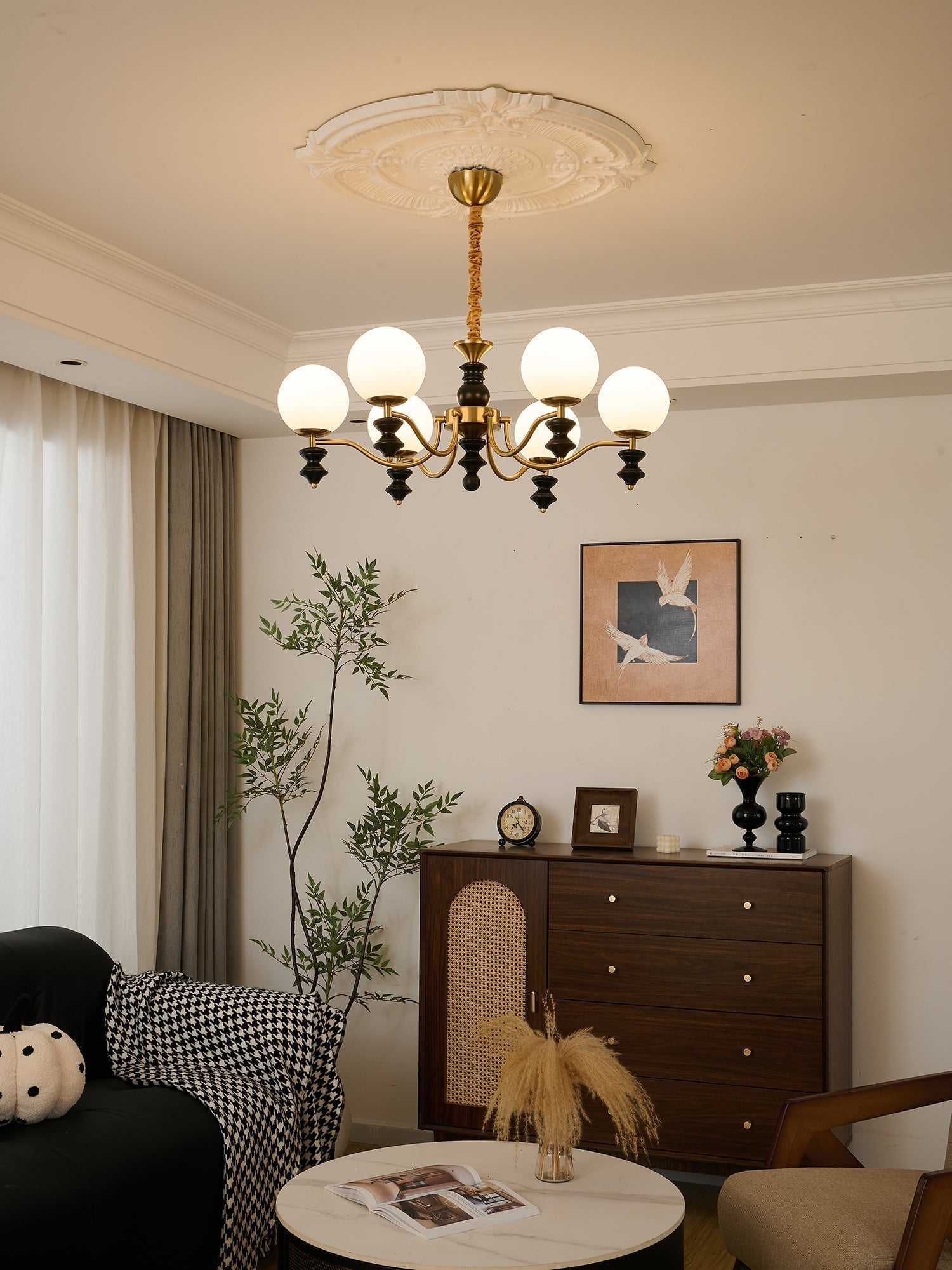 Ordore Lustre en Bois Vintage Traditionnel