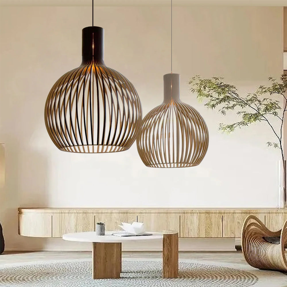 Inosa Suspension Design en Bois Sculpté Naturel Salle à Manger