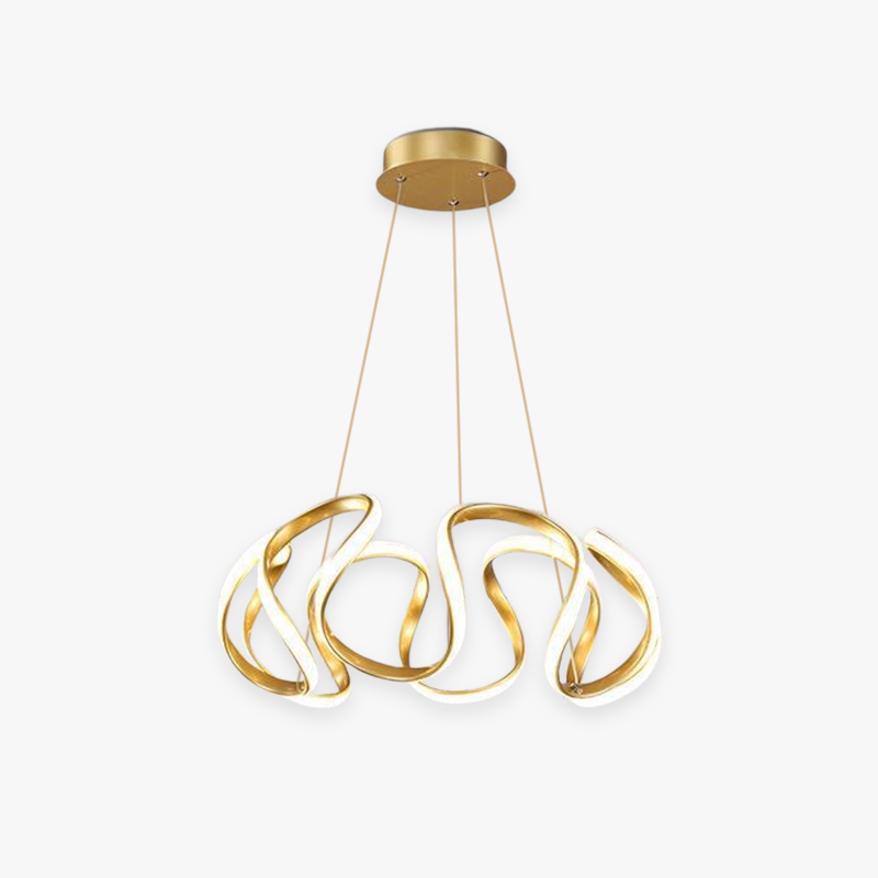 Clyra Suspension Linéaire Moderne Doré/Café/Gris. Salon