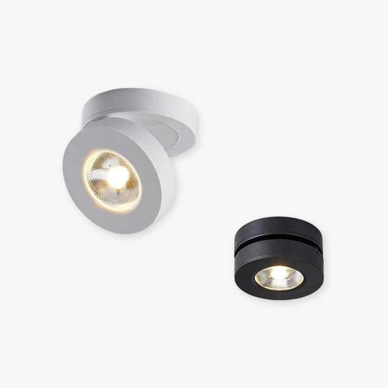 Arisha Plafonnier Rond Simple, Métal, Blanc/Noir, Chambre