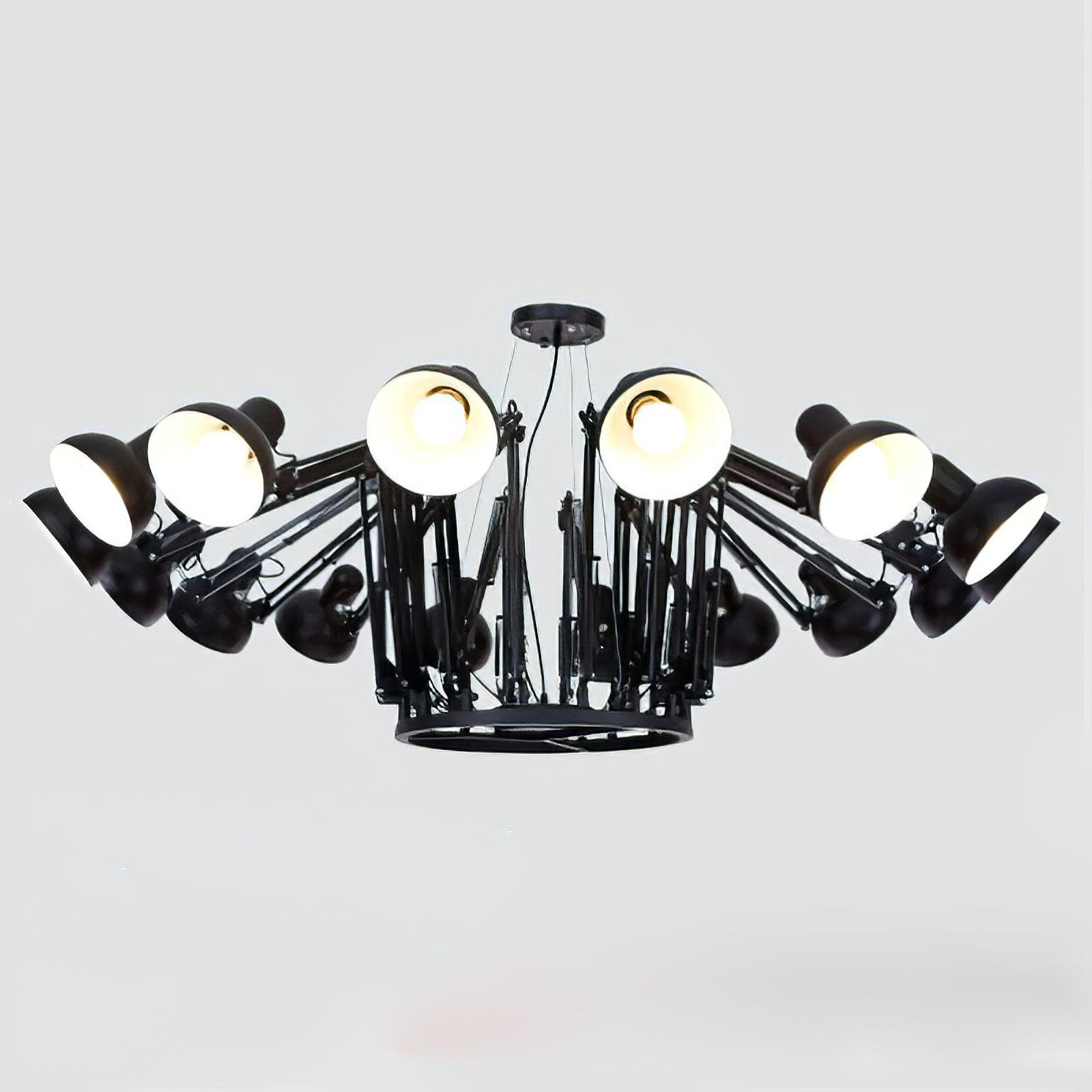 Lustra Lustre Noir à Bras Multiples Ajustables