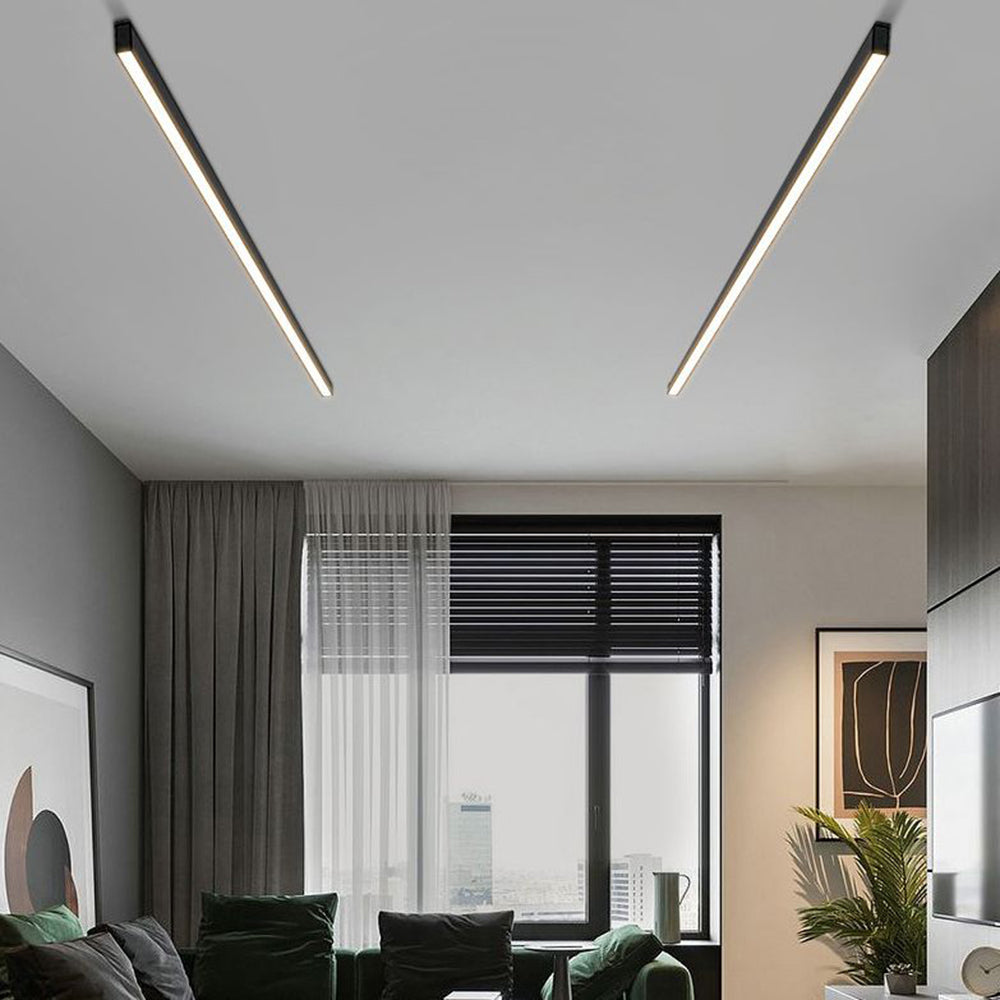 Solin Plafonnier Linéaire Moderne Noir Salon