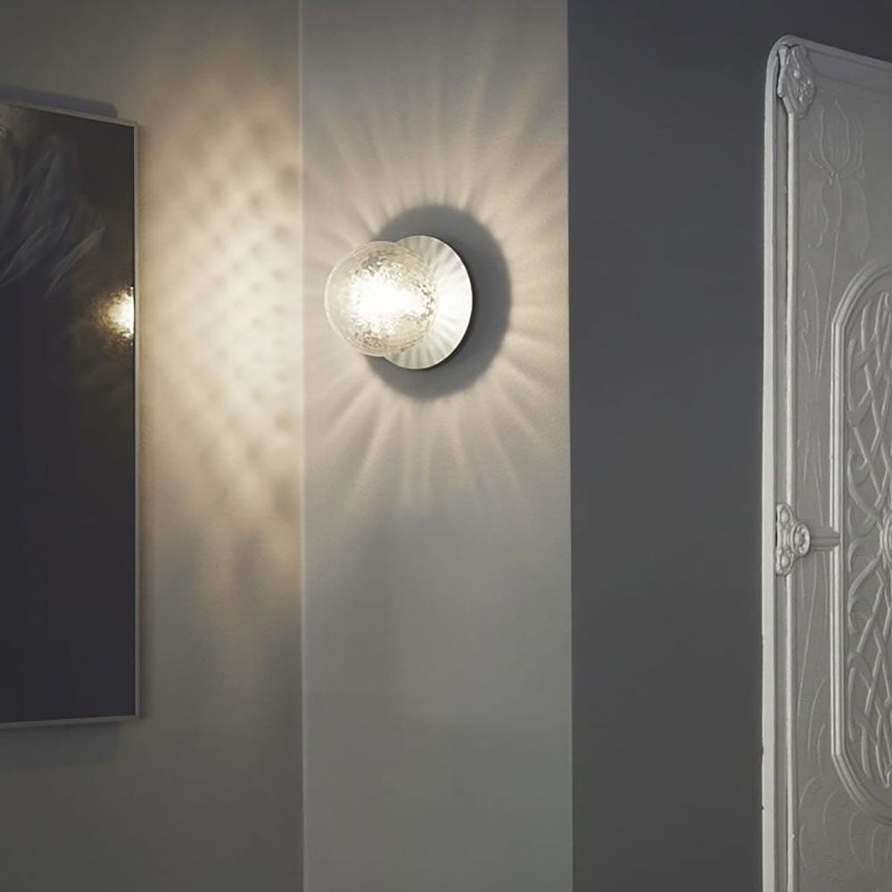 Melo Applique Murale Globe Moderne Design LED Métal Verre Noir/Or Salle de Bain