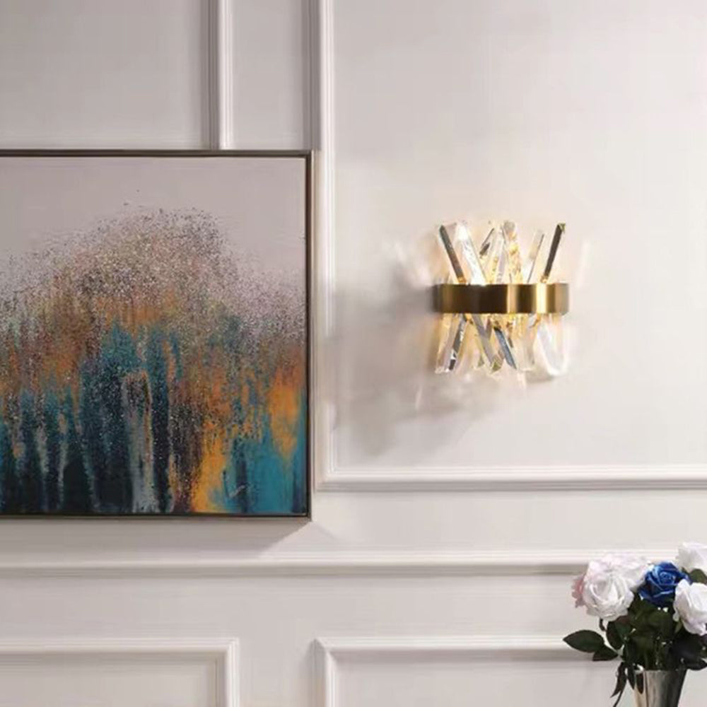 Kristy Applique Murale Luxueux LED Moderne Métal Cristal Or Chambre à Coucher/Salon