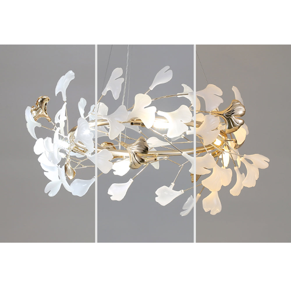Jarn Suspension Feuille/Multi Moderne Métal/Céramique Doré/Blanc Salon