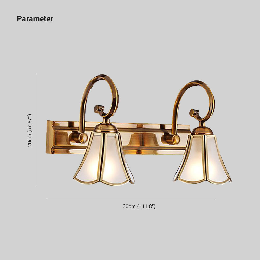 Ray Applique Murale Fleur Vintage LED Métal/Verre Or Salon/Salle de Bain