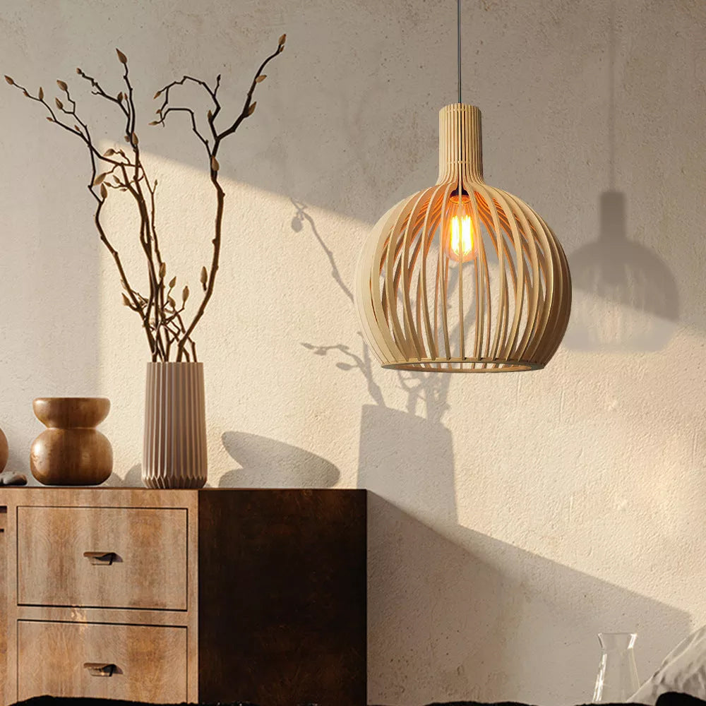 Inosa Suspension Design en Bois Sculpté Naturel Salle à Manger