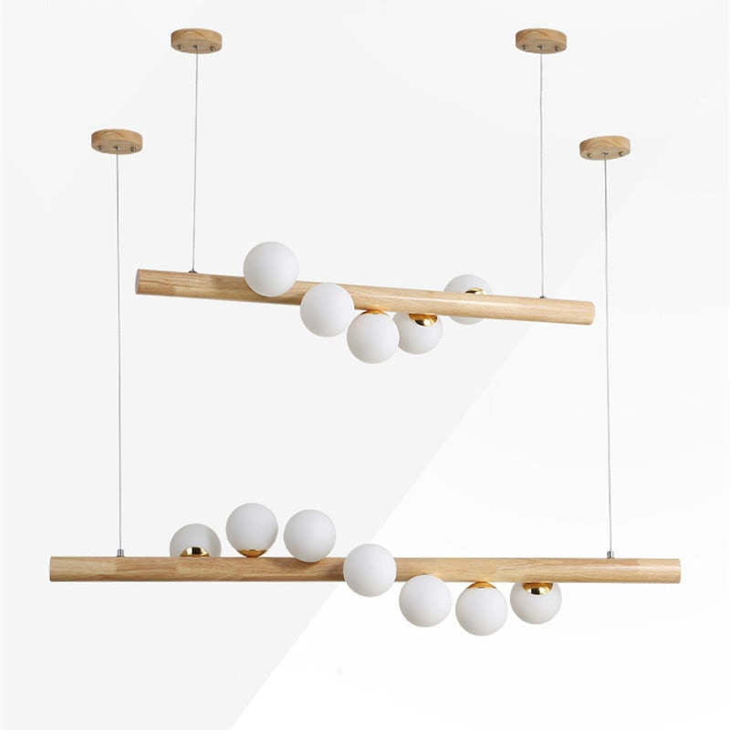 Valentina Verre Bolla Suspension en Bois/Noce