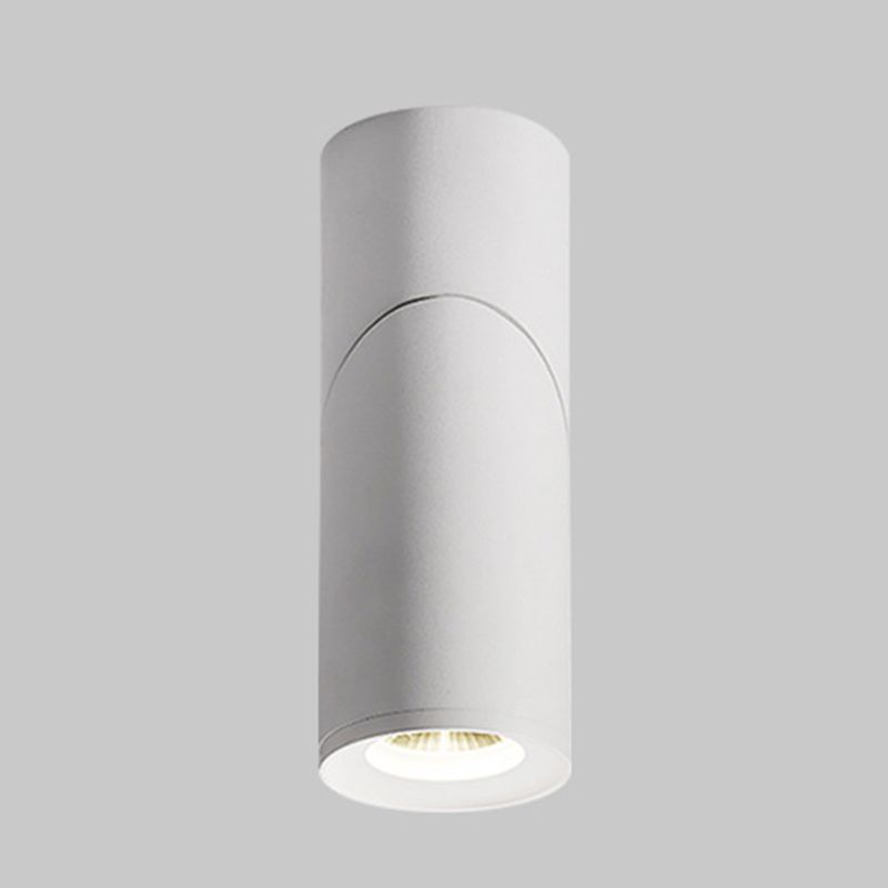 Arisha Cylindre Simple LED Plafonnier Blanc Noir Métal Salon