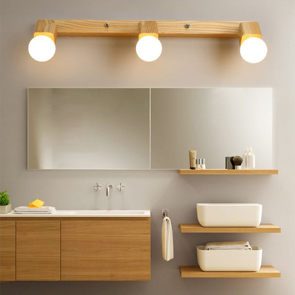 Winna Applique Murale LED Carrée Globe Réglable Naturelle Métal/Bois