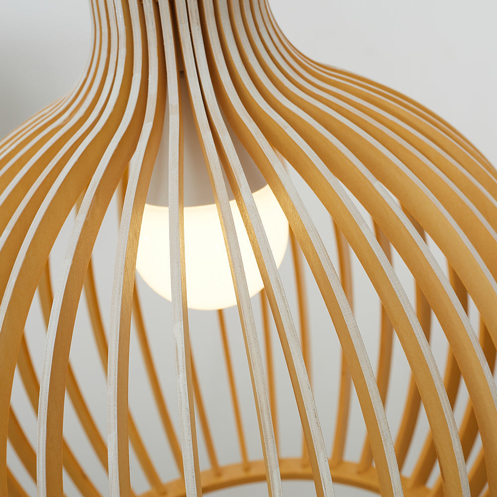 Inosa Suspension Design en Bois Sculpté Naturel Salle à Manger