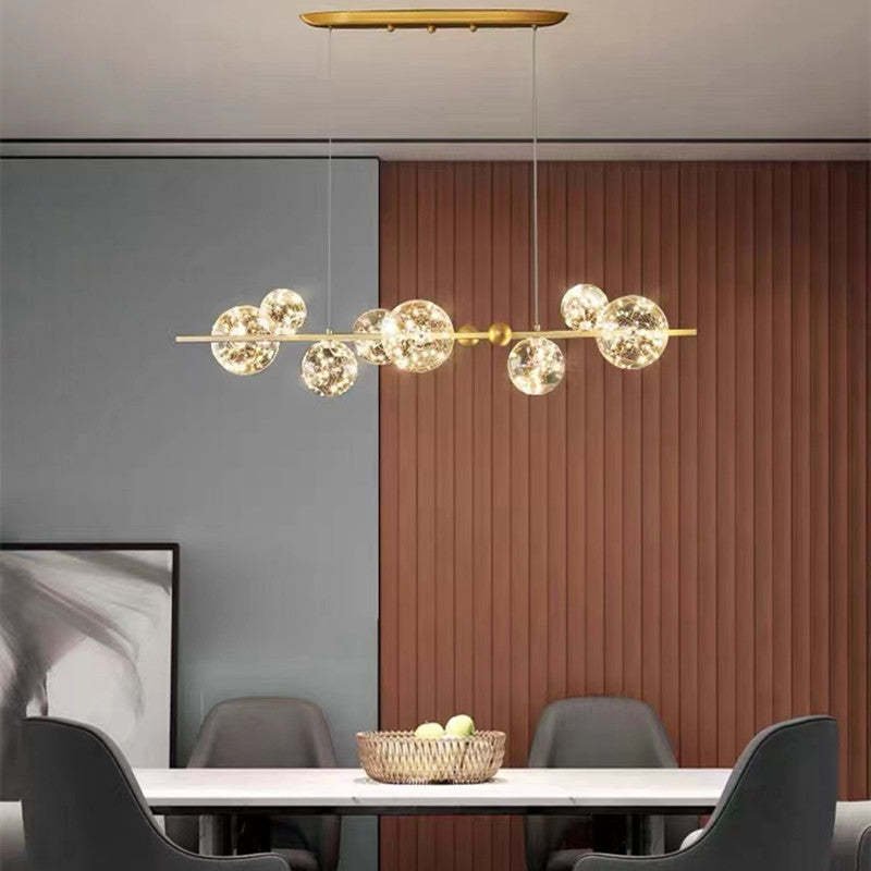 Valentina Suspension Boule Moderne, Métal/Verre, Doré/Noir, Salon