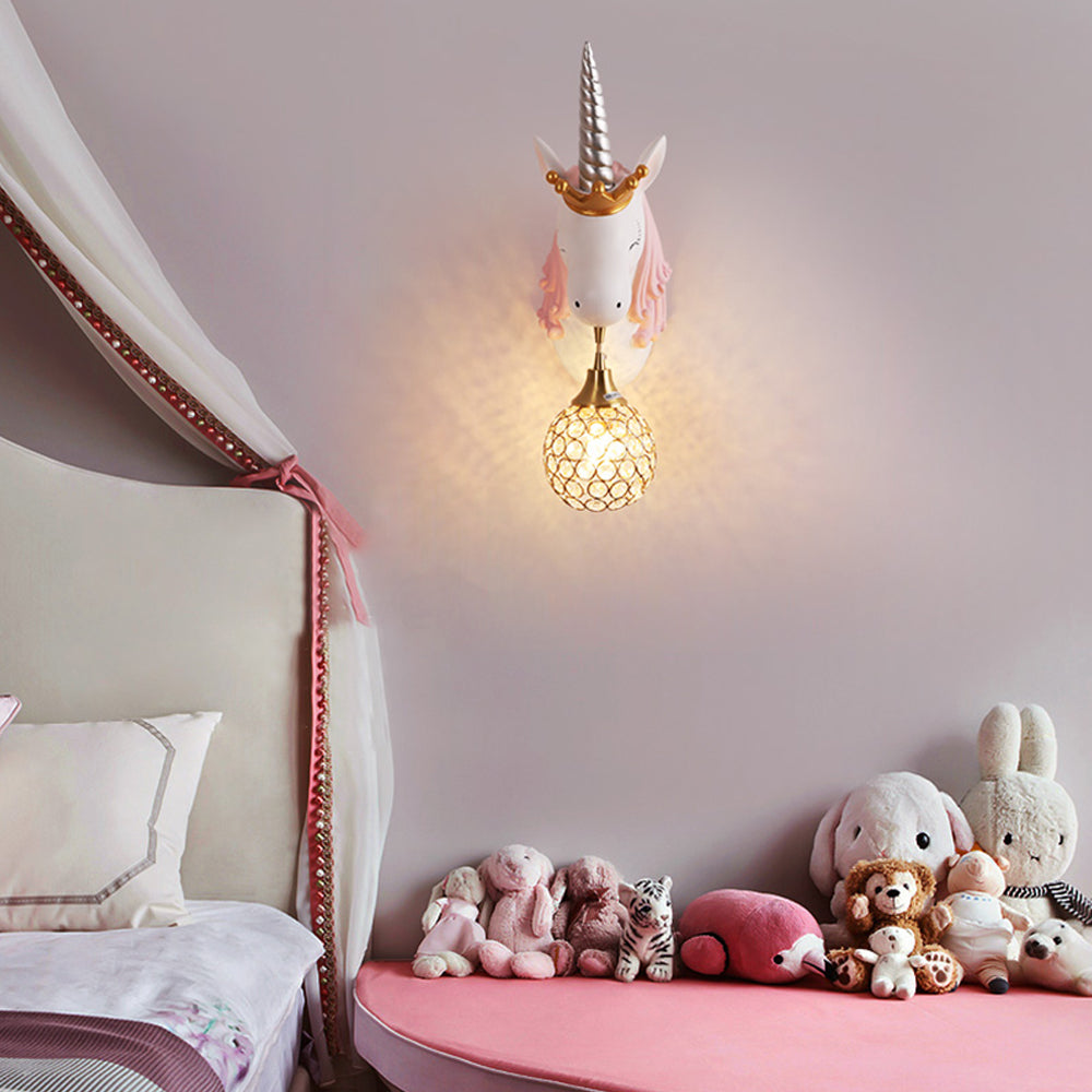 Aria Applique Murale Moderne Licorne/Fraise, Rose/Bleu, Chambre d'enfants