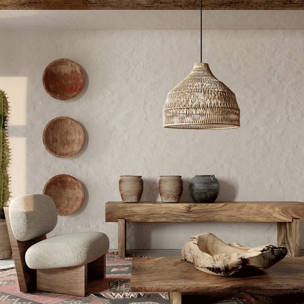Ritta Suspension Luminaire Style Ancien Rotin Chambre à Coucher