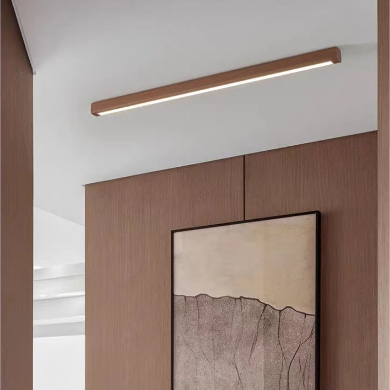 Urien Plafonnier Longue Linéaire Simple. Bois. Couloir/Chambre