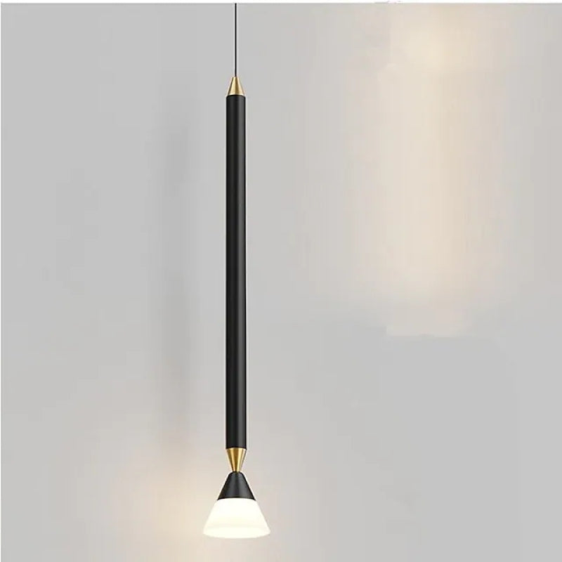 Auri Suspension Cylindre Simple. Métal/Verre. Noir/Doré. Salon