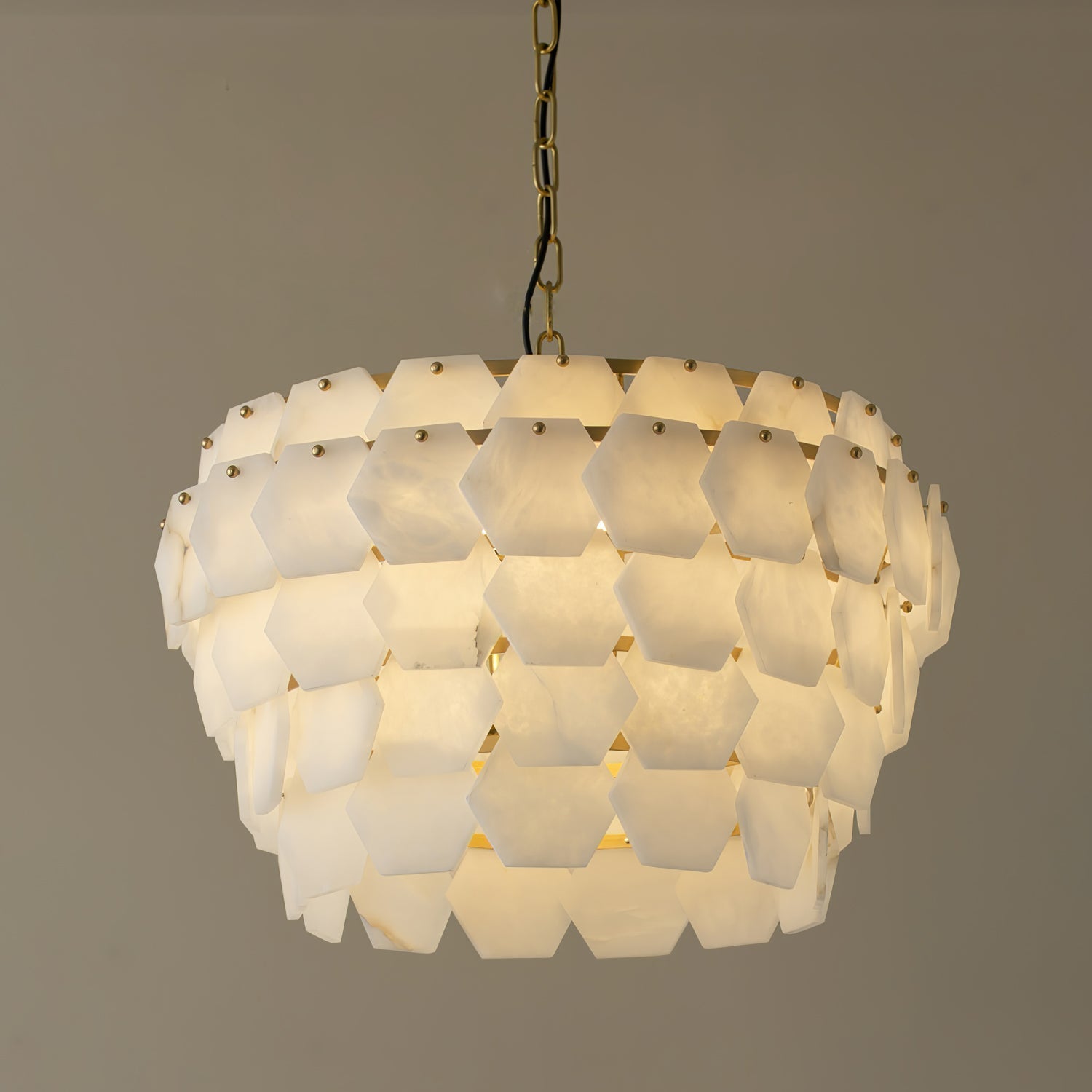 Evenaris Lustre en Albâtre en Forme de Nid d'Abeille