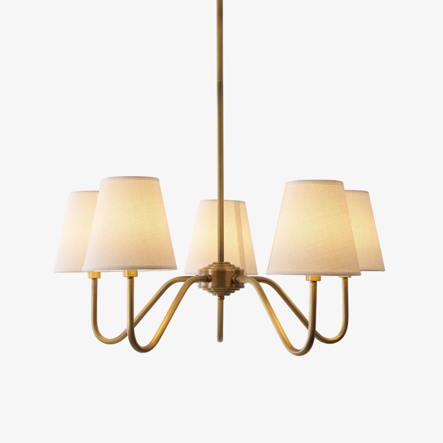 Viraean Lustre Industriel Vintage en Laiton et Tissu