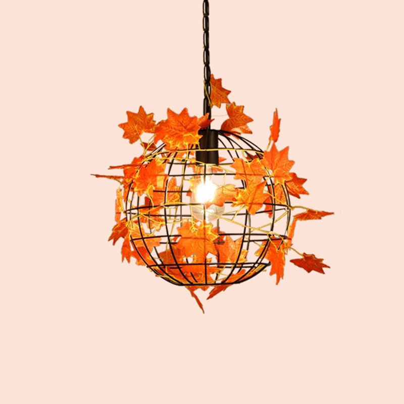 Umari Globe Art Deco LED Suspension Vert Métal Salle à Manger