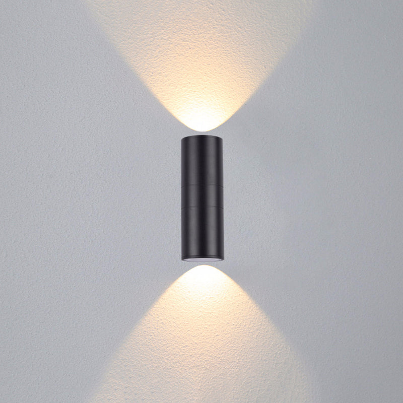 Kren Applique Extérieure Cylindre Simple. Verre. Noir. Cour