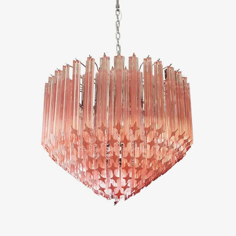 Aurora Lustre Rose Verre Prismes Géométrique