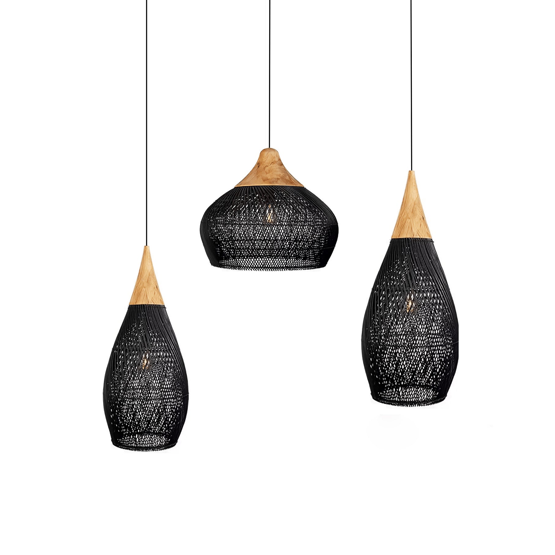 Solavn Lampe suspendue en bois de rotin