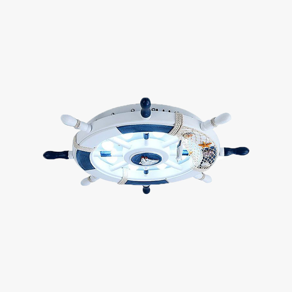 Arisha Moderne LED Plafonnier Blanc/Bleu Métal Salon Chambre à coucher
