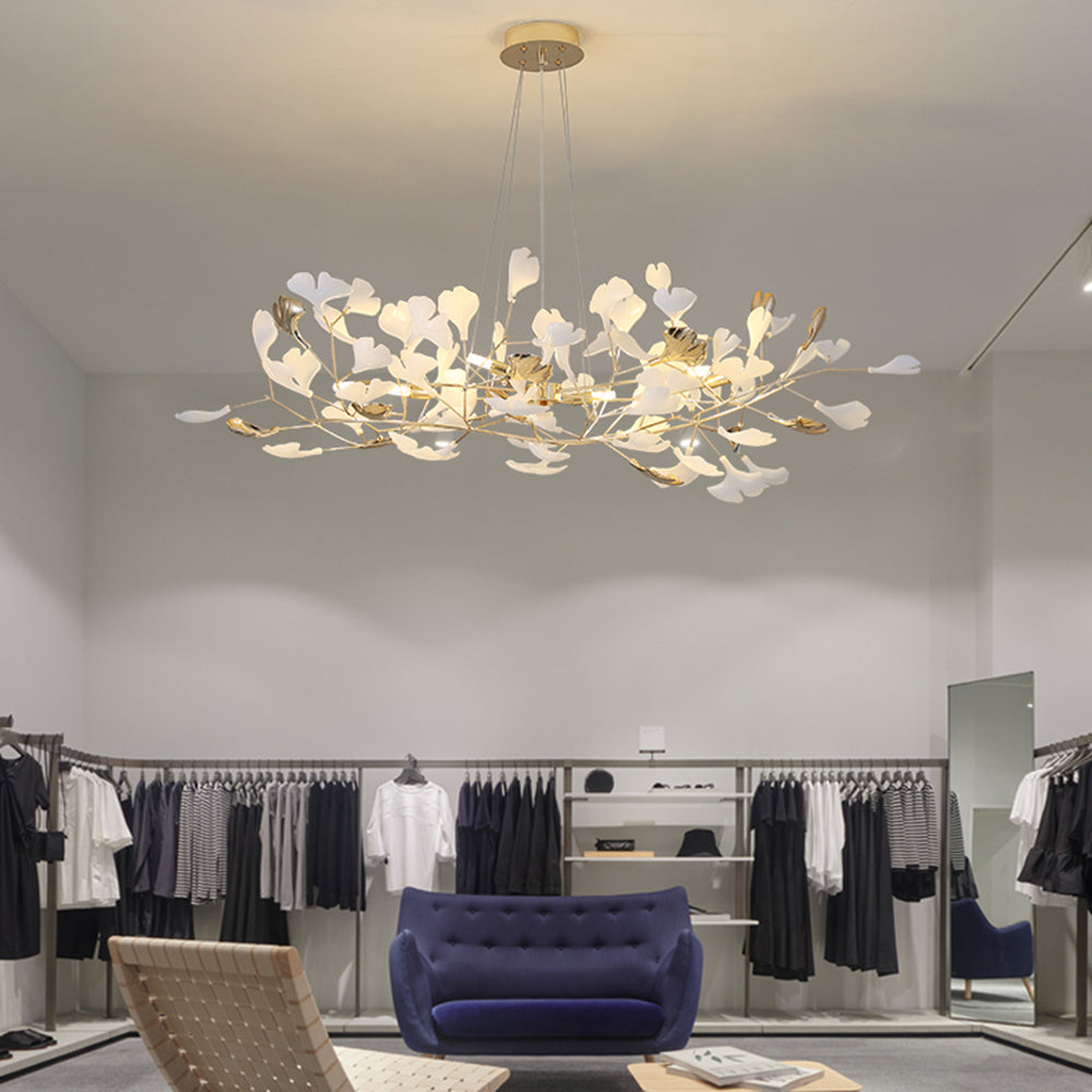 Jarn Suspension Feuille/Multi Moderne Métal/Céramique Doré/Blanc Salon
