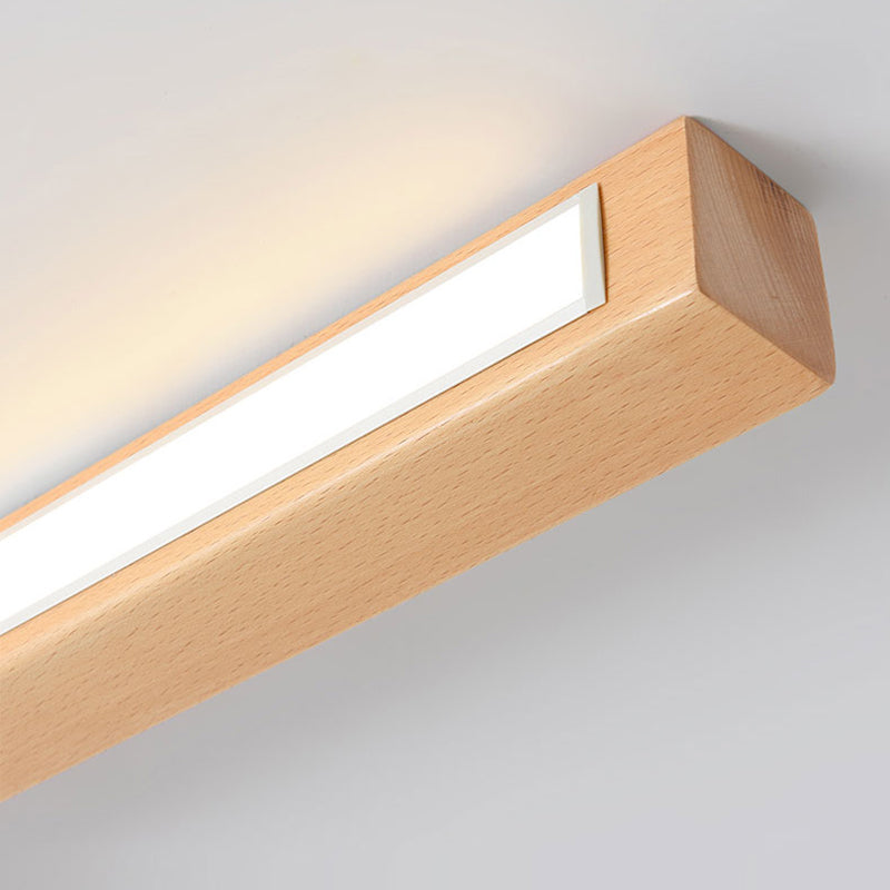 Urien Plafonnier Longue Linéaire Simple. Bois. Couloir/Chambre
