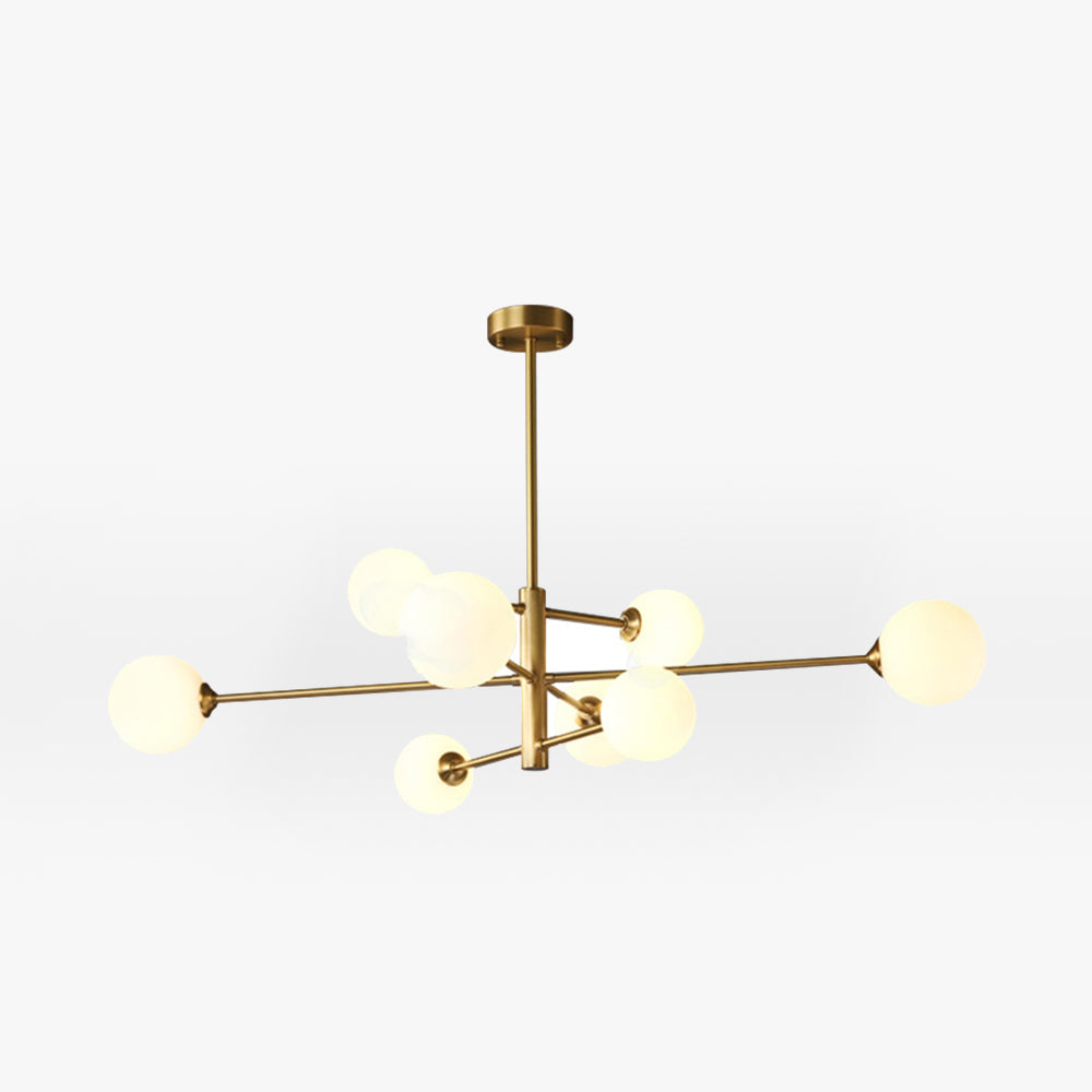 Truva Lustre Bulle Moderne. Cuivre/Verre. Noir/Cuivre. Salon