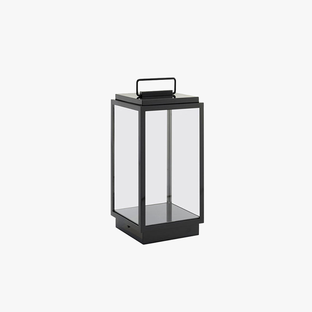 Ray Lampadaire Lanterne Minimaliste, Métal/Verre, Noir, Extérieur