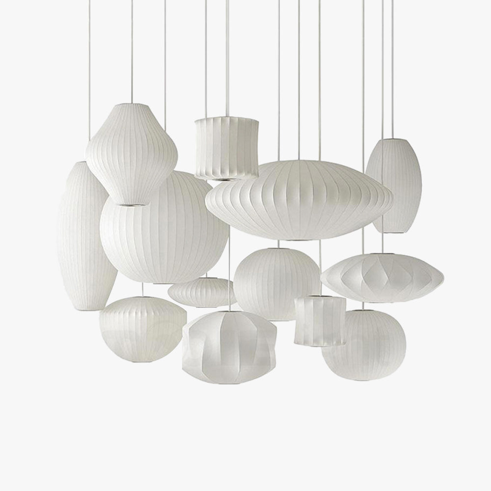 Etrio Suspension Vintage. Métal/Tissu. Blanc. Bar