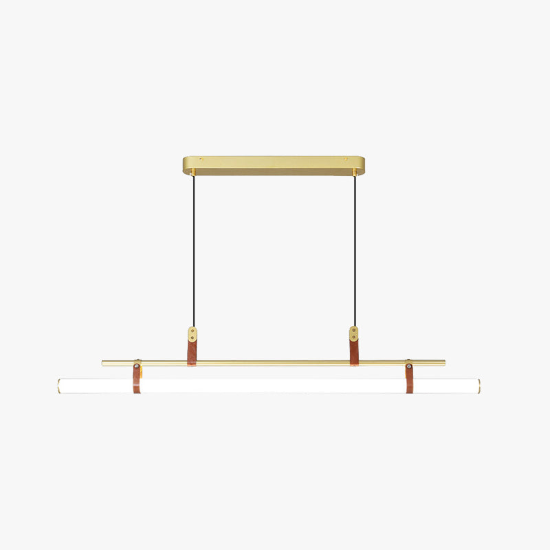 Inari Suspension Linéaire Simple. Métal/Acrylique. Noir/doré. Chambre