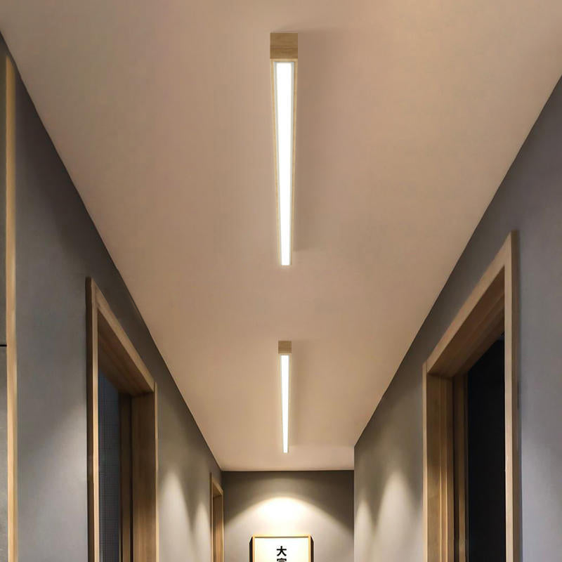 Urien Plafonnier Longue Linéaire Simple. Bois. Couloir/Chambre