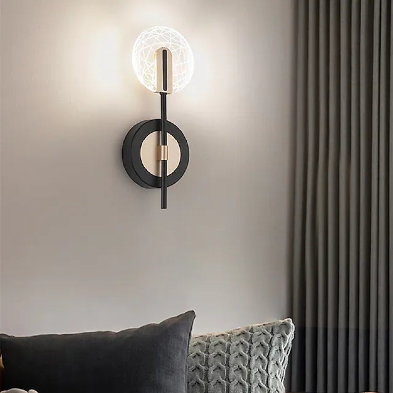 Arisha Applique Murale Métal Led Ronde Moderne, Salon