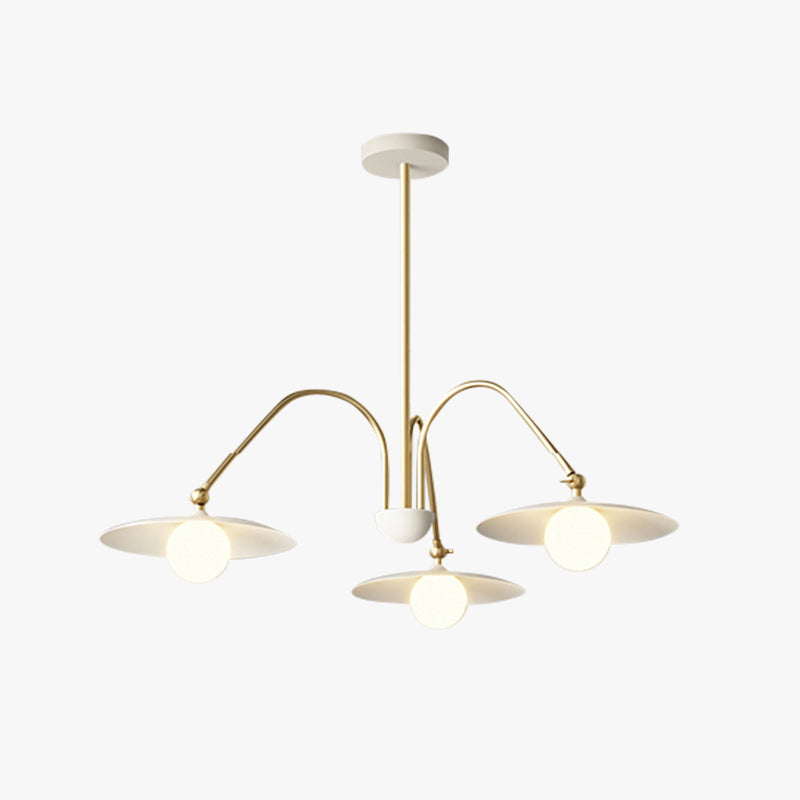 Arisha Suspension Fleur Art Déco,  Métal/Verre, Blanc, Salon