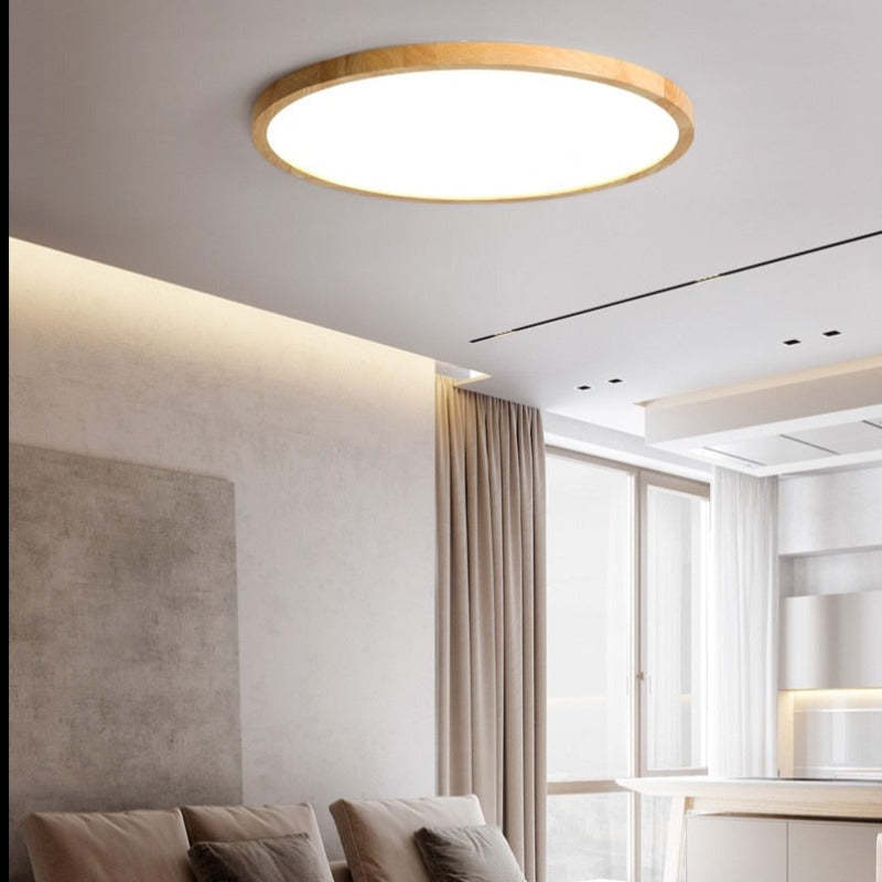Aven Plafonnier Rond Moderne. Bois  Salon