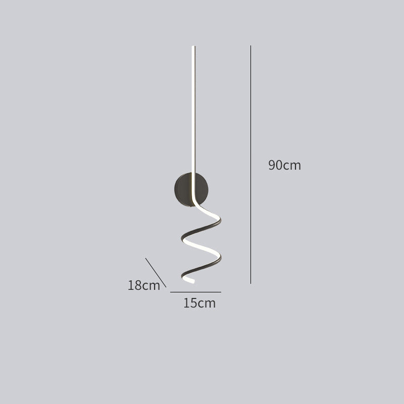 Arisha Applique Murale LED Spirale Moderne Pour Chambre, Couloir, Salon