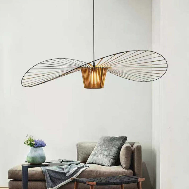 Zenro Suspension Vague Moderne. Tissu. Noir/Marron/Doré/Blanc. Salon