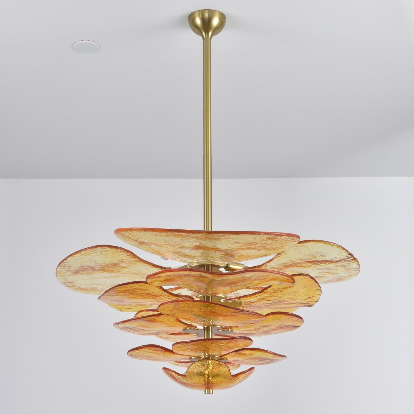Aurora Lustre Pétale en Verre Murano Doré Luxe
