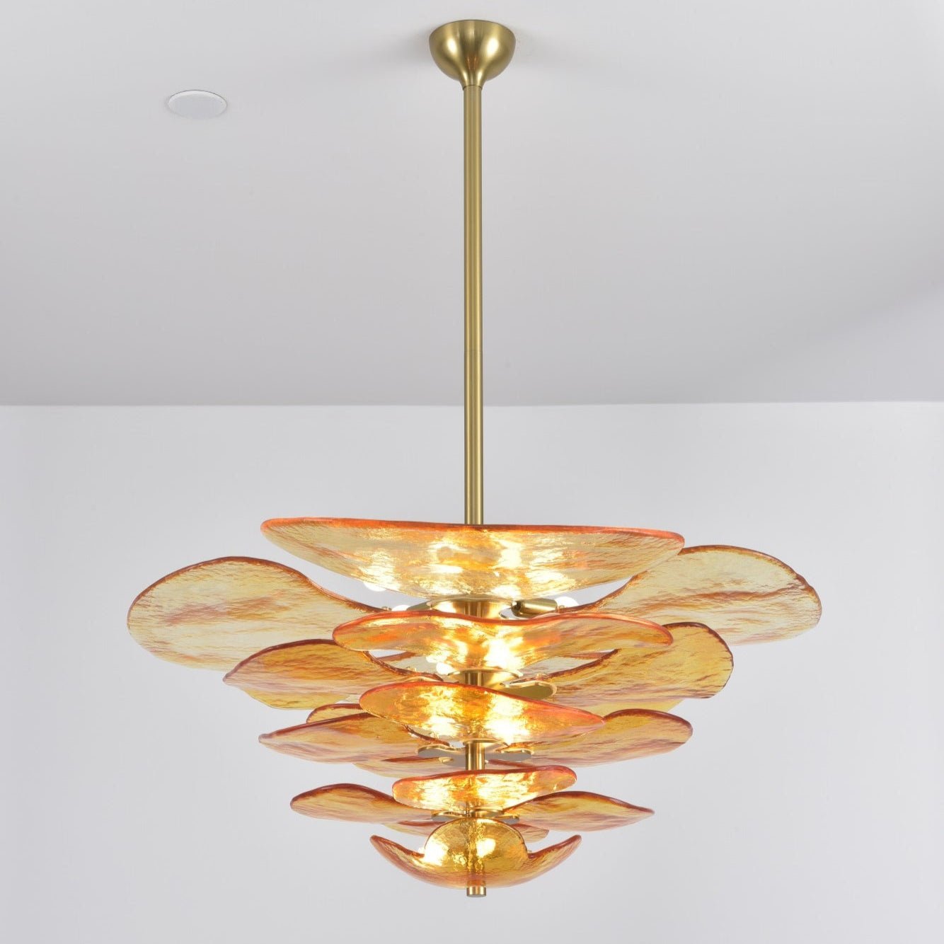 Aurora Lustre Pétale en Verre Murano Doré Luxe