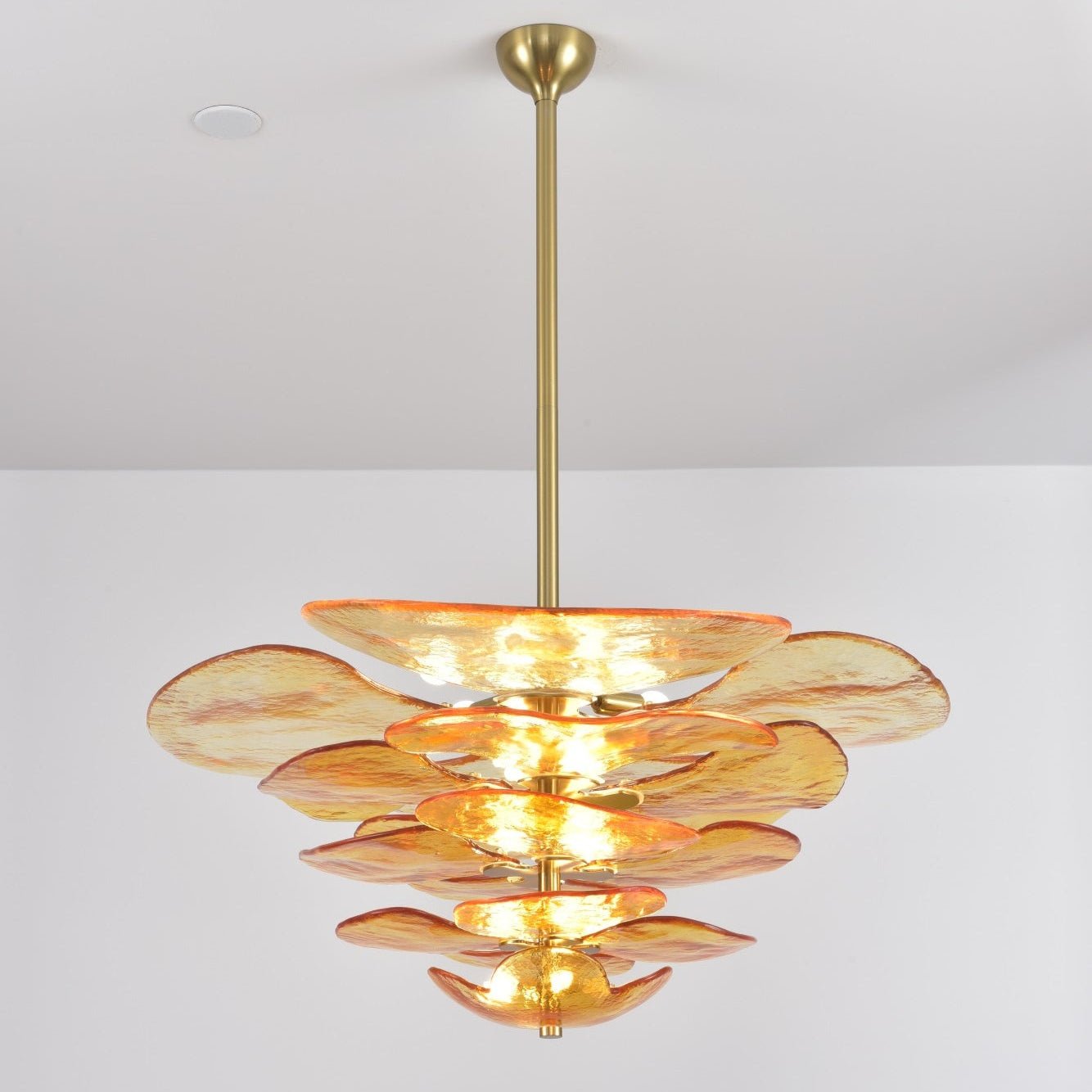 Aurora Lustre Pétale en Verre Murano Doré Luxe