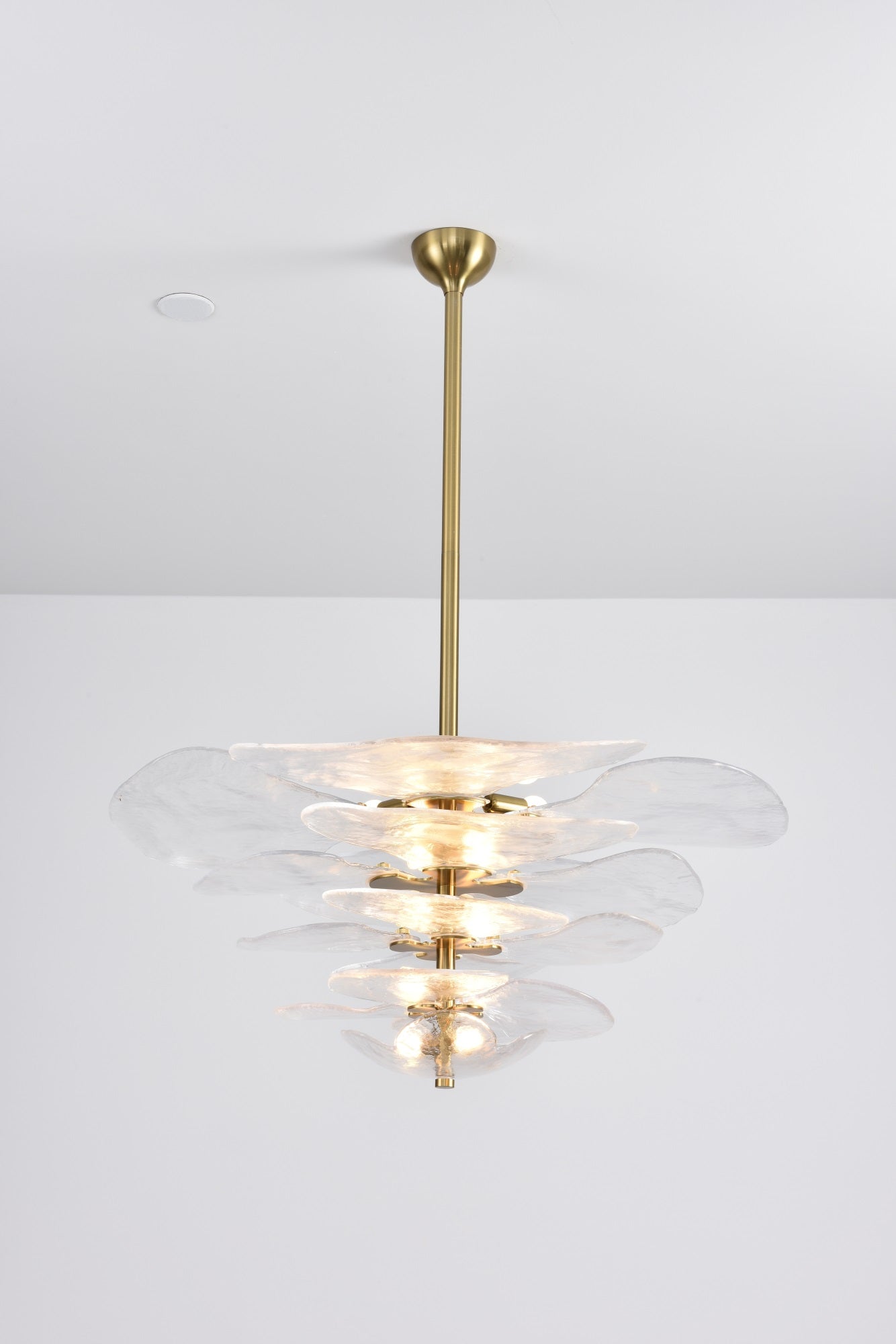 Aurora Lustre Pétale en Verre Murano Doré Luxe
