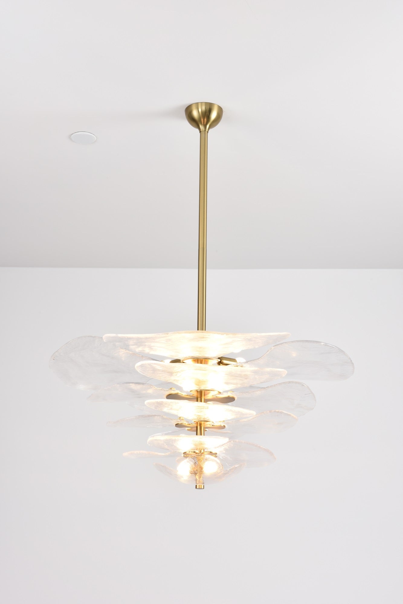 Aurora Lustre Pétale en Verre Murano Doré Luxe