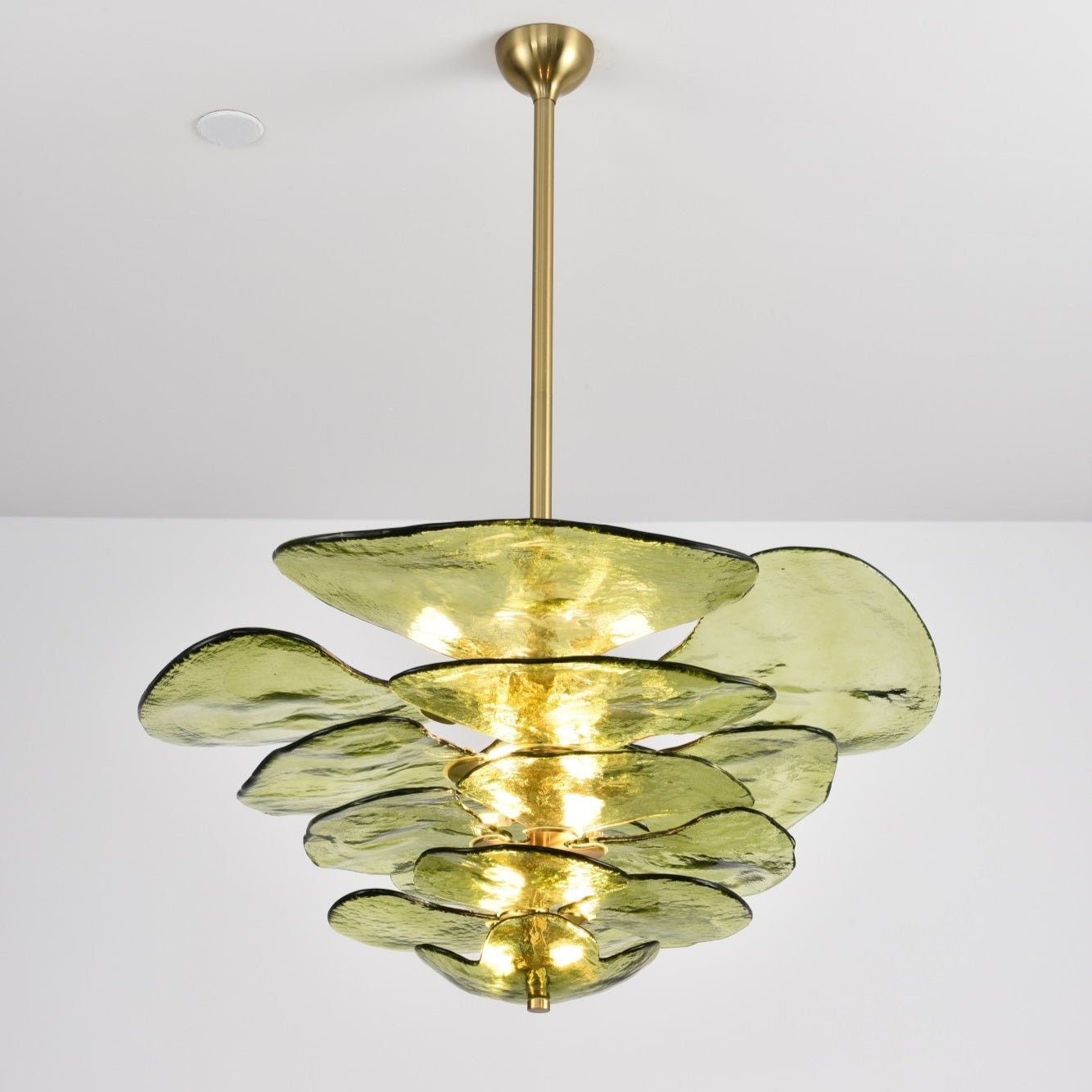 Aurora Lustre Pétale en Verre Murano Doré Luxe